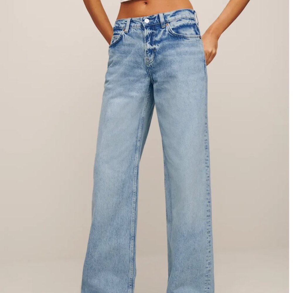 Reformation Light Wash Wide Leg Jeans